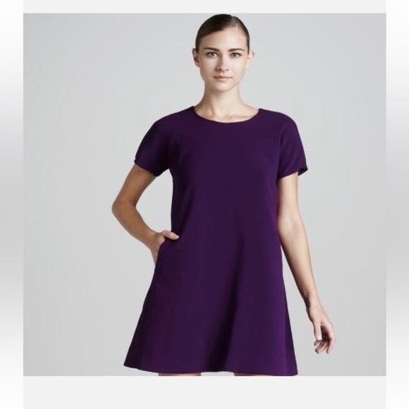 kate spade Dresses & Skirts - KATE SPADE Bosley Purple Swingy Dress Basic Geometry Solid Pockets A-Line Size 0